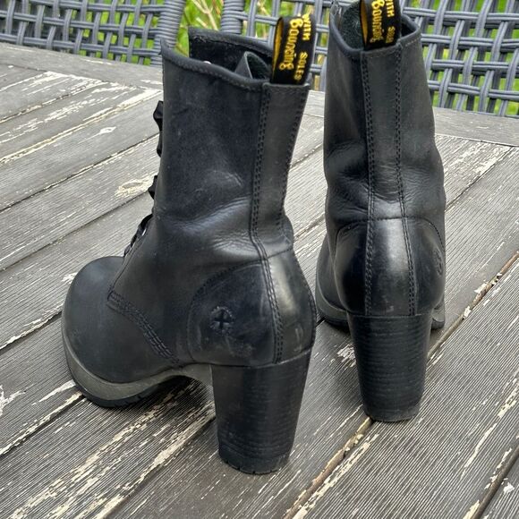 SOLD - Dr. Doc Marten’s Darcie Black High Heel Boots Womens 39 Size 8 - Picture 4 of 11